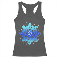 Funny 67 Christmas Snowflake Racerback Tank Top Six Seven Meme Xmas - Wonder Print Shop