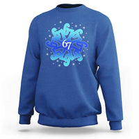 Funny 67 Christmas Snowflake Sweatshirt Six Seven Meme Xmas - Wonder Print Shop