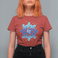 Funny 67 Christmas Snowflake T Shirt For Women Six Seven Meme Xmas - Wonder Print Shop