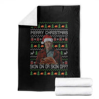 Ed Gein Christmas Throw Blanket Funny Merry Christmas Skin On Or Skin Off Turkey - Wonder Print Shop