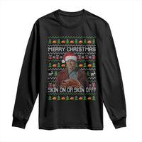 Ed Gein Christmas Long Sleeve Shirt Funny Merry Christmas Skin On Or Skin Off Turkey - Wonder Print Shop