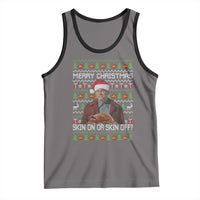 Ed Gein Christmas Tank Top Funny Merry Christmas Skin On Or Skin Off Turkey - Wonder Print Shop