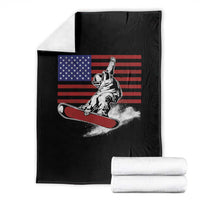 Funny Snowboarding Lover American Flag Winter Sport Throw Blanket - Wonder Print Shop