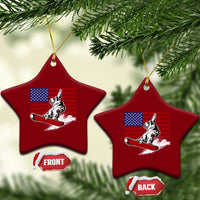 Funny Snowboarding Lover American Flag Winter Sport Ceramic Ornament - Wonder Print Shop