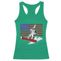 Funny Snowboarding Lover American Flag Winter Sport Racerback Tank Top - Wonder Print Shop