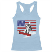 Funny Snowboarding Lover American Flag Winter Sport Racerback Tank Top - Wonder Print Shop