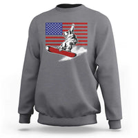 Funny Snowboarding Lover American Flag Winter Sport Sweatshirt - Wonder Print Shop