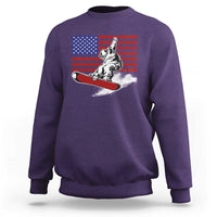 Funny Snowboarding Lover American Flag Winter Sport Sweatshirt - Wonder Print Shop