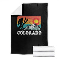Funny Colorado Skiing Bigfoot Snow Mountain Winter Sport Throw Blanket - Wonder Print Shop