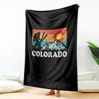 Funny Colorado Skiing Bigfoot Snow Mountain Winter Sport Throw Blanket - Wonder Print Shop