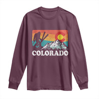 Funny Colorado Skiing Bigfoot Snow Mountain Winter Sport Long Sleeve Shirt - Wonder Print Shop