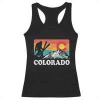 Funny Colorado Skiing Bigfoot Snow Mountain Winter Sport Racerback Tank Top - Wonder Print Shop