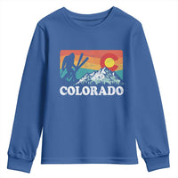 Funny Colorado Skiing Bigfoot Snow Mountain Winter Sport Youth Sweatshirt - Wonder Print Shop