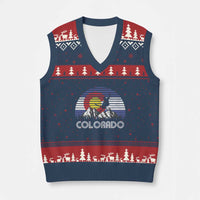 Ski Skiing Colorado Snow Mountain Winter Sport V-Neck Knit Sweater Vest - Wonder Print Shop