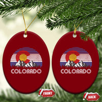 Colorado Flag Mountain 70s Retro Patriotic Colorado State Day Ceramic Ornament - Wonder Print Shop