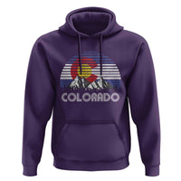 Colorado Flag Mountain 70s Retro Patriotic Colorado State Day Hoodie - Wonder Print Shop