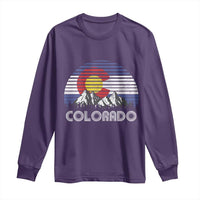Colorado Flag Mountain 70s Retro Patriotic Colorado State Day Long Sleeve Shirt - Wonder Print Shop