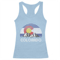 Colorado Flag Mountain 70s Retro Patriotic Colorado State Day Racerback Tank Top - Wonder Print Shop
