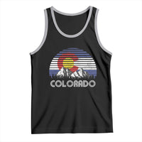 Colorado Flag Mountain 70s Retro Patriotic Colorado State Day Tank Top - Wonder Print Shop