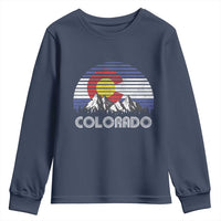 Colorado Flag Mountain 70s Retro Patriotic Colorado State Day Youth Sweatshirt - Wonder Print Shop