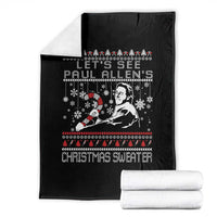 Funny Christmas Psycho Throw Blanket Lets See Paul Allens Christmas Sweater Serrial Killer Movie - Wonder Print Shop