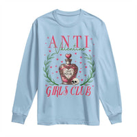 Funny Anti Valentine Girl Club Long Sleeve Shirt Love Potion Skull