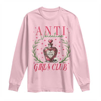 Funny Anti Valentine Girl Club Long Sleeve Shirt Love Potion Skull