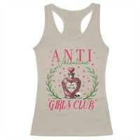 Funny Anti Valentine Girl Club Racerback Tank Top Love Potion Skull