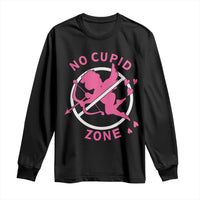 Funny Anti Valentine's Day Long Sleeve Shirt No Cupid Zone