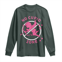 Funny Anti Valentine's Day Long Sleeve Shirt No Cupid Zone