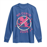 Funny Anti Valentine's Day Long Sleeve Shirt No Cupid Zone