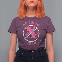 Funny Anti Valentine's Day T Shirt For Women No Cupid Zone