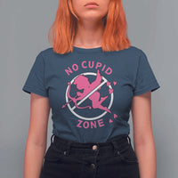 Funny Anti Valentine's Day T Shirt For Women No Cupid Zone