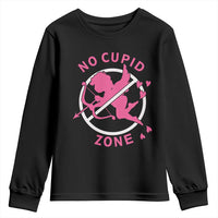 Funny Anti Valentine's Day Youth Sweatshirt No Cupid Zone
