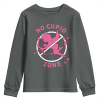 Funny Anti Valentine's Day Youth Sweatshirt No Cupid Zone