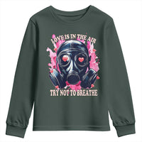 Funny Anti Valentines Day Youth Sweatshirt Love Is In The Air Try Not To Breathe Gas Mask