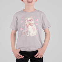 Funny Valentine's Day Cute Heart Cat T Shirt For Kid