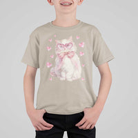Funny Valentine's Day Cute Heart Cat T Shirt For Kid
