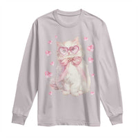 Funny Valentine's Day Cute Heart Cat Long Sleeve Shirt