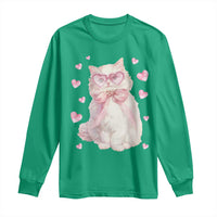 Funny Valentine's Day Cute Heart Cat Long Sleeve Shirt