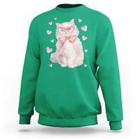 Funny Valentine's Day Cute Heart Cat Sweatshirt