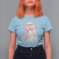 Funny Valentine's Day Cute Heart Cat T Shirt For Women