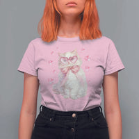 Funny Valentine's Day Cute Heart Cat T Shirt For Women