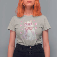 Funny Valentine's Day Cute Heart Cat T Shirt For Women