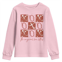 Christian Religious God Valentine's Day Youth Sweatshirt The Original Love Letters Thorns Cross