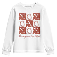 Christian Religious God Valentine's Day Youth Sweatshirt The Original Love Letters Thorns Cross