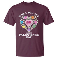 When You Are Dead Inside But It's Valentine's Day T Shirt Skeleton Rib Heart