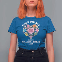When You Are Dead Inside But It's Valentine's Day T Shirt For Women Skeleton Rib Heart