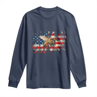 Patriotic Beekeeper Long Sleeve Shirt Bee American Flag Beekeeping
