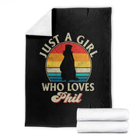 Funny Just A Girl Who Loves Phil Groundhog Throw Blanket Punxsy Woodchuck Day Lover - Wonder Print Shop